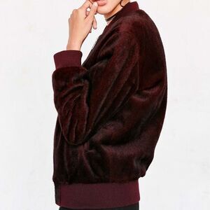 J.O.A. FAUX FUR WOMENS JACKET ZIP UP